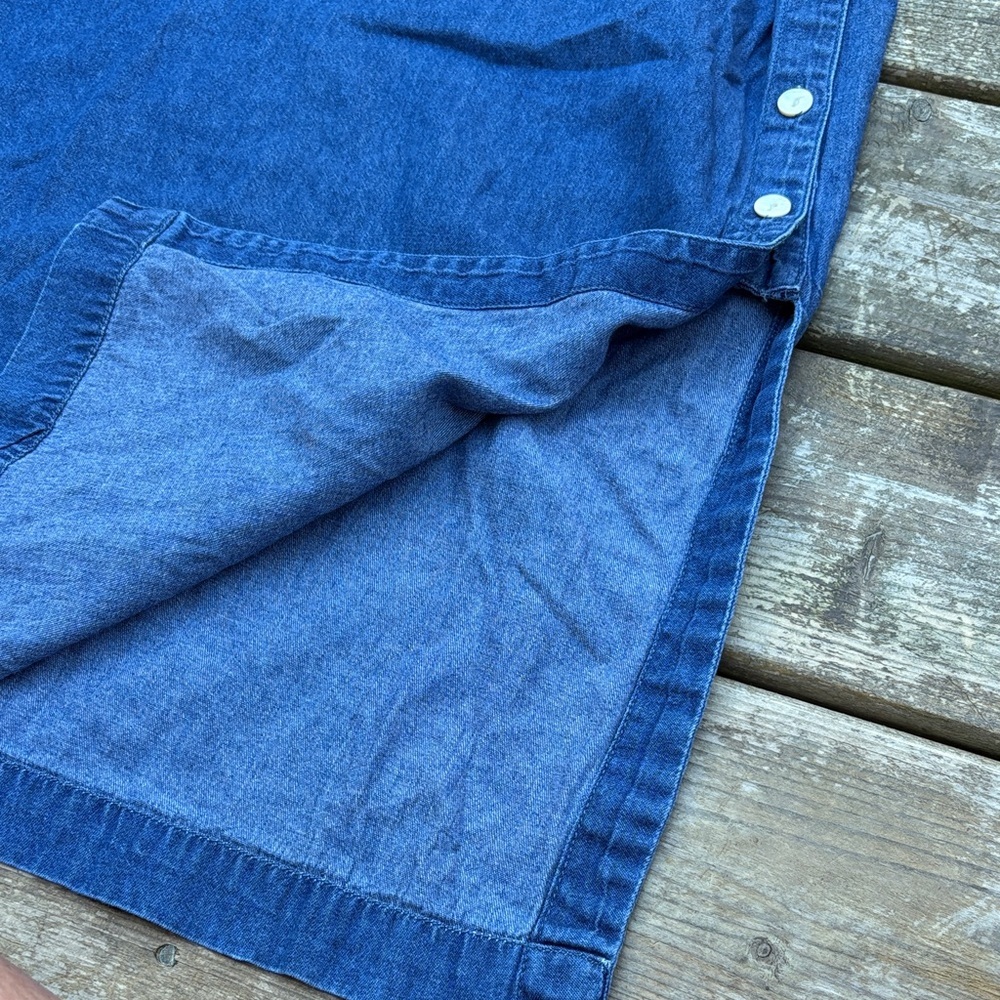90s vintage blue denim maxi dress size 16W - Picture 6 of 7